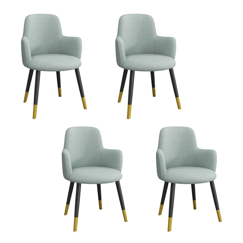 Minimalist Design Fabric Dining Chair for Home Solid Back Arm Side Chair Sky Blue 4 Piece Set Clearhalo 'Dining Chairs' 'Dining Tables & Seating' 'dining_chair' 'furn' 'furn_dining_chair' 'Furniture' 'furniture_dining_chair' 'Kitchen & Dining Furniture' 4770663