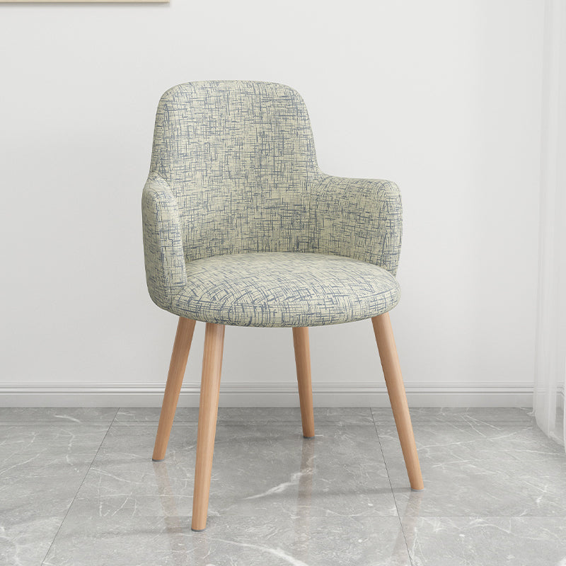 Minimalist Design Fabric Dining Chair for Home Solid Back Arm Side Chair Beige 1 Piece Clearhalo 'Dining Chairs' 'Dining Tables & Seating' 'dining_chair' 'furn' 'furn_dining_chair' 'Furniture' 'furniture_dining_chair' 'Kitchen & Dining Furniture' 4770664