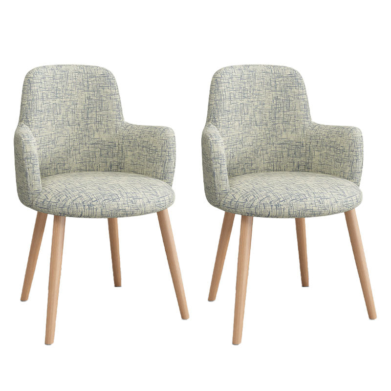 Minimalist Design Fabric Dining Chair for Home Solid Back Arm Side Chair Beige 2 Piece Set Clearhalo 'Dining Chairs' 'Dining Tables & Seating' 'dining_chair' 'furn' 'furn_dining_chair' 'Furniture' 'furniture_dining_chair' 'Kitchen & Dining Furniture' 4770665