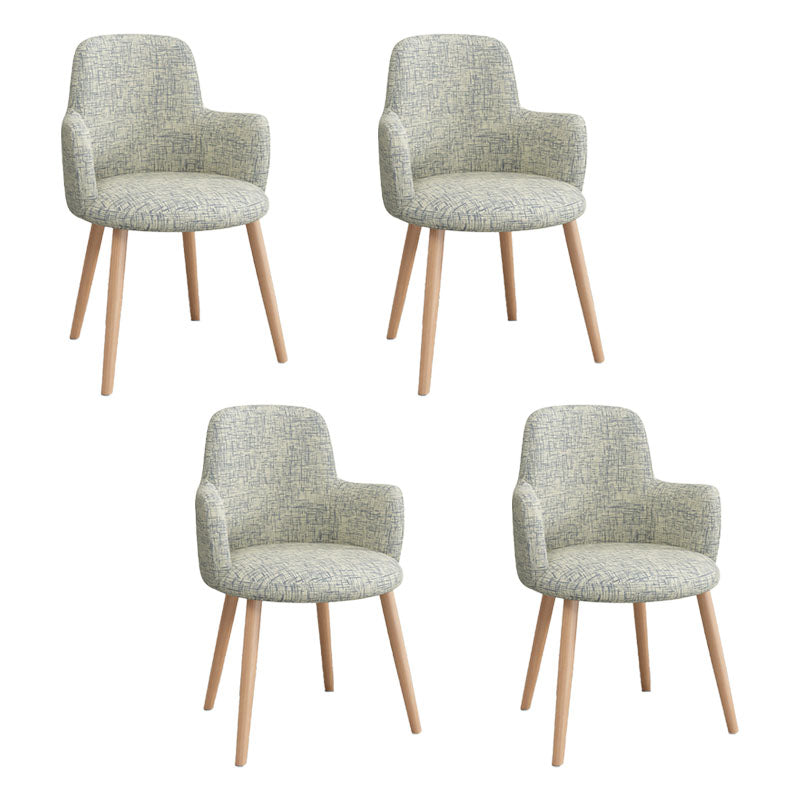 Minimalist Design Fabric Dining Chair for Home Solid Back Arm Side Chair Beige 4 Piece Set Clearhalo 'Dining Chairs' 'Dining Tables & Seating' 'dining_chair' 'furn' 'furn_dining_chair' 'Furniture' 'furniture_dining_chair' 'Kitchen & Dining Furniture' 4770666