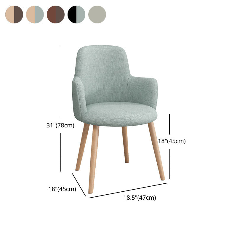 Minimalist Design Fabric Dining Chair for Home Solid Back Arm Side Chair Clearhalo 'Dining Chairs' 'Dining Tables & Seating' 'dining_chair' 'furn' 'furn_dining_chair' 'Furniture' 'furniture_dining_chair' 'Kitchen & Dining Furniture' 4770667
