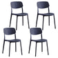 Plastic Scandinavian Dining Kitchen Room Chair Open Back Side Chair Black 4 Piece Set Clearhalo 'Dining Chairs' 'Dining Tables & Seating' 'dining_chair' 'furn' 'furn_dining_chair' 'Furniture' 'furniture_dining_chair' 'Kitchen & Dining Furniture' 4770669