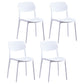 Plastic Scandinavian Dining Kitchen Room Chair Open Back Side Chair White 4 Piece Set Clearhalo 'Dining Chairs' 'Dining Tables & Seating' 'dining_chair' 'furn' 'furn_dining_chair' 'Furniture' 'furniture_dining_chair' 'Kitchen & Dining Furniture' 4770672