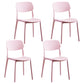Plastic Scandinavian Dining Kitchen Room Chair Open Back Side Chair Pink 4 Piece Set Clearhalo 'Dining Chairs' 'Dining Tables & Seating' 'dining_chair' 'furn' 'furn_dining_chair' 'Furniture' 'furniture_dining_chair' 'Kitchen & Dining Furniture' 4770675