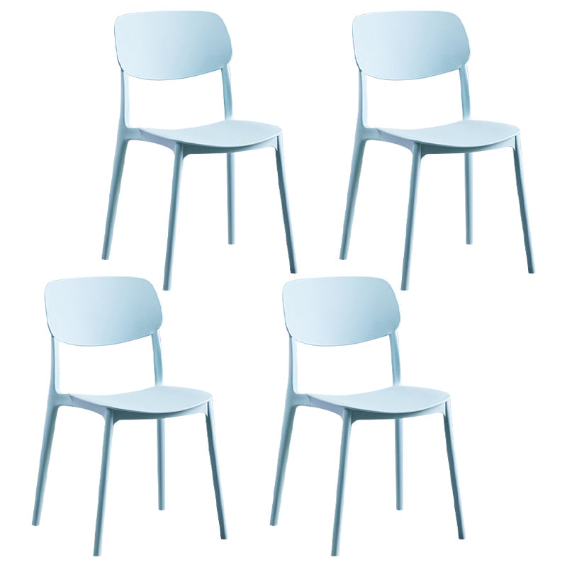 Plastic Scandinavian Dining Kitchen Room Chair Open Back Side Chair Light Blue 4 Piece Set Clearhalo 'Dining Chairs' 'Dining Tables & Seating' 'dining_chair' 'furn' 'furn_dining_chair' 'Furniture' 'furniture_dining_chair' 'Kitchen & Dining Furniture' 4770678