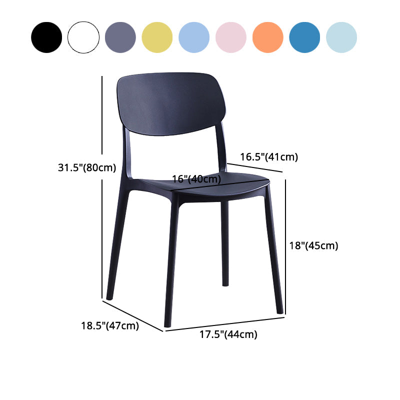 Plastic Scandinavian Dining Kitchen Room Chair Open Back Side Chair Clearhalo 'Dining Chairs' 'Dining Tables & Seating' 'dining_chair' 'furn' 'furn_dining_chair' 'Furniture' 'furniture_dining_chair' 'Kitchen & Dining Furniture' 4770689