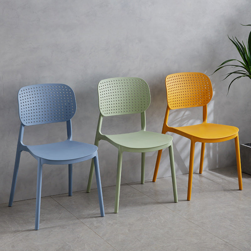 Contemporary Stackable Chair Plastic Open Back Kitchen Armless Chair Clearhalo 'Dining Chairs' 'Dining Tables & Seating' 'dining_chair' 'furn' 'furn_dining_chair' 'Furniture' 'furniture_dining_chair' 'Kitchen & Dining Furniture' 4770690