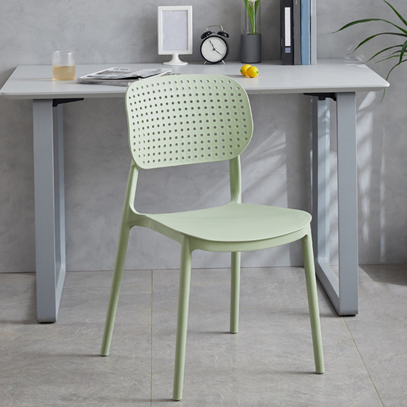 Contemporary Stackable Chair Plastic Open Back Kitchen Armless Chair Clearhalo 'Dining Chairs' 'Dining Tables & Seating' 'dining_chair' 'furn' 'furn_dining_chair' 'Furniture' 'furniture_dining_chair' 'Kitchen & Dining Furniture' 4770697