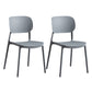 Contemporary Stackable Chair Plastic Open Back Kitchen Armless Chair Grey 2 Piece Set Clearhalo 'Dining Chairs' 'Dining Tables & Seating' 'dining_chair' 'furn' 'furn_dining_chair' 'Furniture' 'furniture_dining_chair' 'Kitchen & Dining Furniture' 4770699