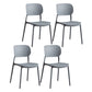 Contemporary Stackable Chair Plastic Open Back Kitchen Armless Chair Grey 4 Piece Set Clearhalo 'Dining Chairs' 'Dining Tables & Seating' 'dining_chair' 'furn' 'furn_dining_chair' 'Furniture' 'furniture_dining_chair' 'Kitchen & Dining Furniture' 4770701