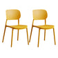 Contemporary Stackable Chair Plastic Open Back Kitchen Armless Chair Yellow 2 Piece Set Clearhalo 'Dining Chairs' 'Dining Tables & Seating' 'dining_chair' 'furn' 'furn_dining_chair' 'Furniture' 'furniture_dining_chair' 'Kitchen & Dining Furniture' 4770716