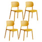 Contemporary Stackable Chair Plastic Open Back Kitchen Armless Chair Yellow 4 Piece Set Clearhalo 'Dining Chairs' 'Dining Tables & Seating' 'dining_chair' 'furn' 'furn_dining_chair' 'Furniture' 'furniture_dining_chair' 'Kitchen & Dining Furniture' 4770717