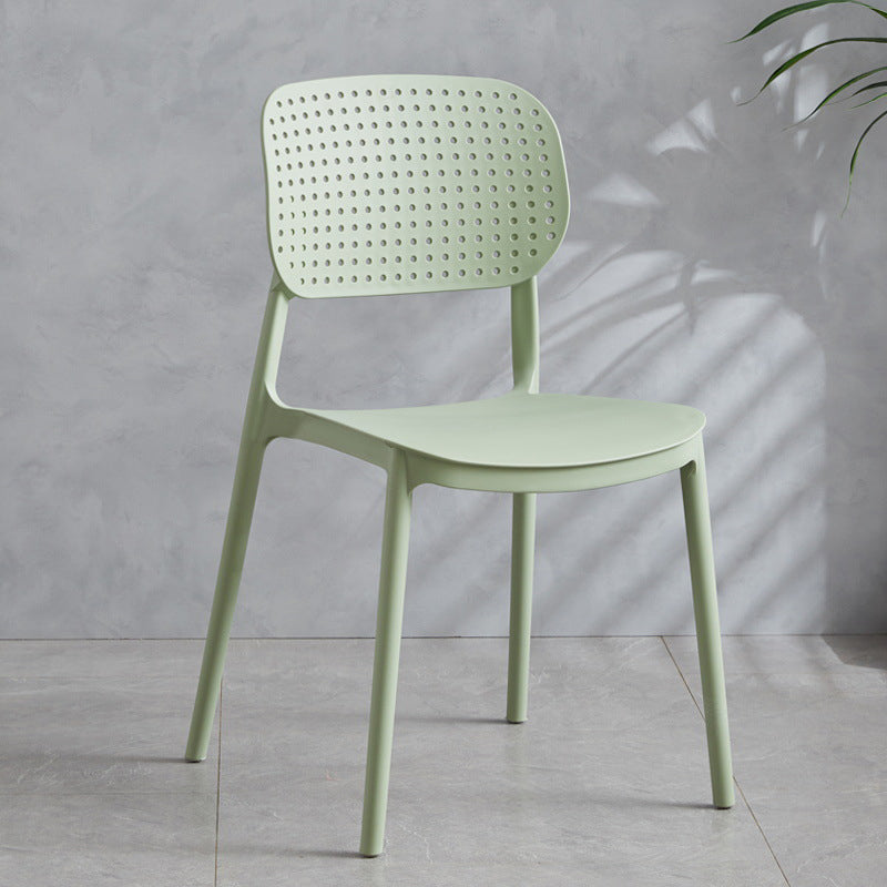 Contemporary Stackable Chair Plastic Open Back Kitchen Armless Chair Green 1 Piece Clearhalo 'Dining Chairs' 'Dining Tables & Seating' 'dining_chair' 'furn' 'furn_dining_chair' 'Furniture' 'furniture_dining_chair' 'Kitchen & Dining Furniture' 4770718