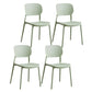 Contemporary Stackable Chair Plastic Open Back Kitchen Armless Chair Green 4 Piece Set Clearhalo 'Dining Chairs' 'Dining Tables & Seating' 'dining_chair' 'furn' 'furn_dining_chair' 'Furniture' 'furniture_dining_chair' 'Kitchen & Dining Furniture' 4770720
