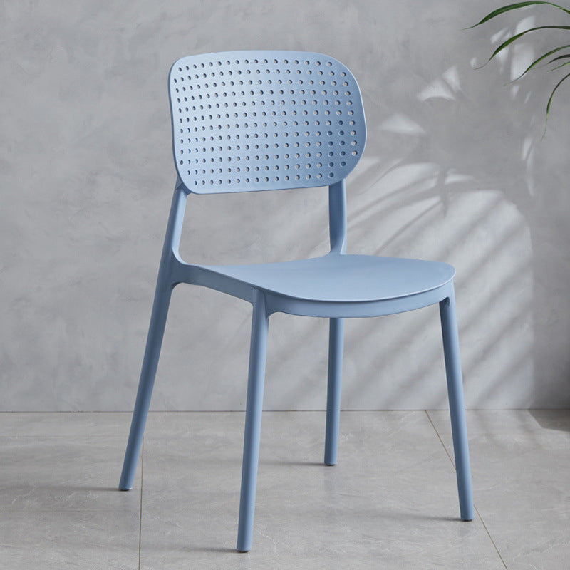 Contemporary Stackable Chair Plastic Open Back Kitchen Armless Chair Gray-Blue 1 Piece Clearhalo 'Dining Chairs' 'Dining Tables & Seating' 'dining_chair' 'furn' 'furn_dining_chair' 'Furniture' 'furniture_dining_chair' 'Kitchen & Dining Furniture' 4770724