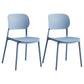 Contemporary Stackable Chair Plastic Open Back Kitchen Armless Chair Gray-Blue 2 Piece Set Clearhalo 'Dining Chairs' 'Dining Tables & Seating' 'dining_chair' 'furn' 'furn_dining_chair' 'Furniture' 'furniture_dining_chair' 'Kitchen & Dining Furniture' 4770725