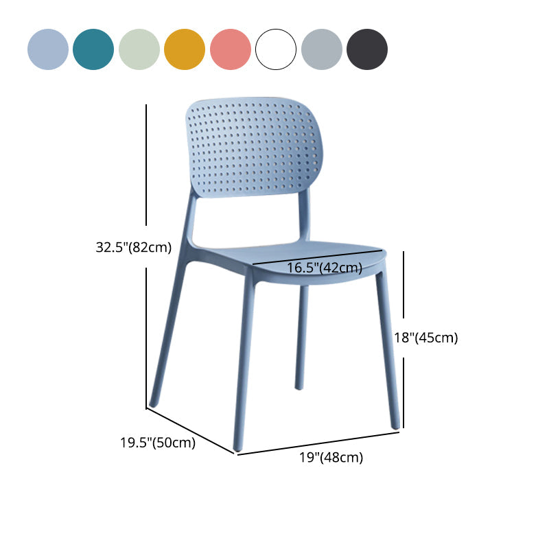 Contemporary Stackable Chair Plastic Open Back Kitchen Armless Chair Clearhalo 'Dining Chairs' 'Dining Tables & Seating' 'dining_chair' 'furn' 'furn_dining_chair' 'Furniture' 'furniture_dining_chair' 'Kitchen & Dining Furniture' 4770727