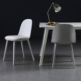 Scandinavian Plastic Kitchen Dining Room Chair Solid Back Side Chair Clearhalo 'Dining Chairs' 'Dining Tables & Seating' 'dining_chair' 'furn' 'furn_dining_chair' 'Furniture' 'furniture_dining_chair' 'Kitchen & Dining Furniture' 4770732