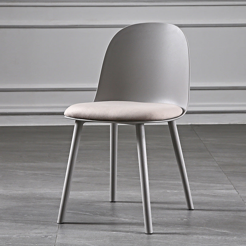 Scandinavian Plastic Kitchen Dining Room Chair Solid Back Side Chair Light Gray 1 Piece Clearhalo 'Dining Chairs' 'Dining Tables & Seating' 'dining_chair' 'furn' 'furn_dining_chair' 'Furniture' 'furniture_dining_chair' 'Kitchen & Dining Furniture' 4770734