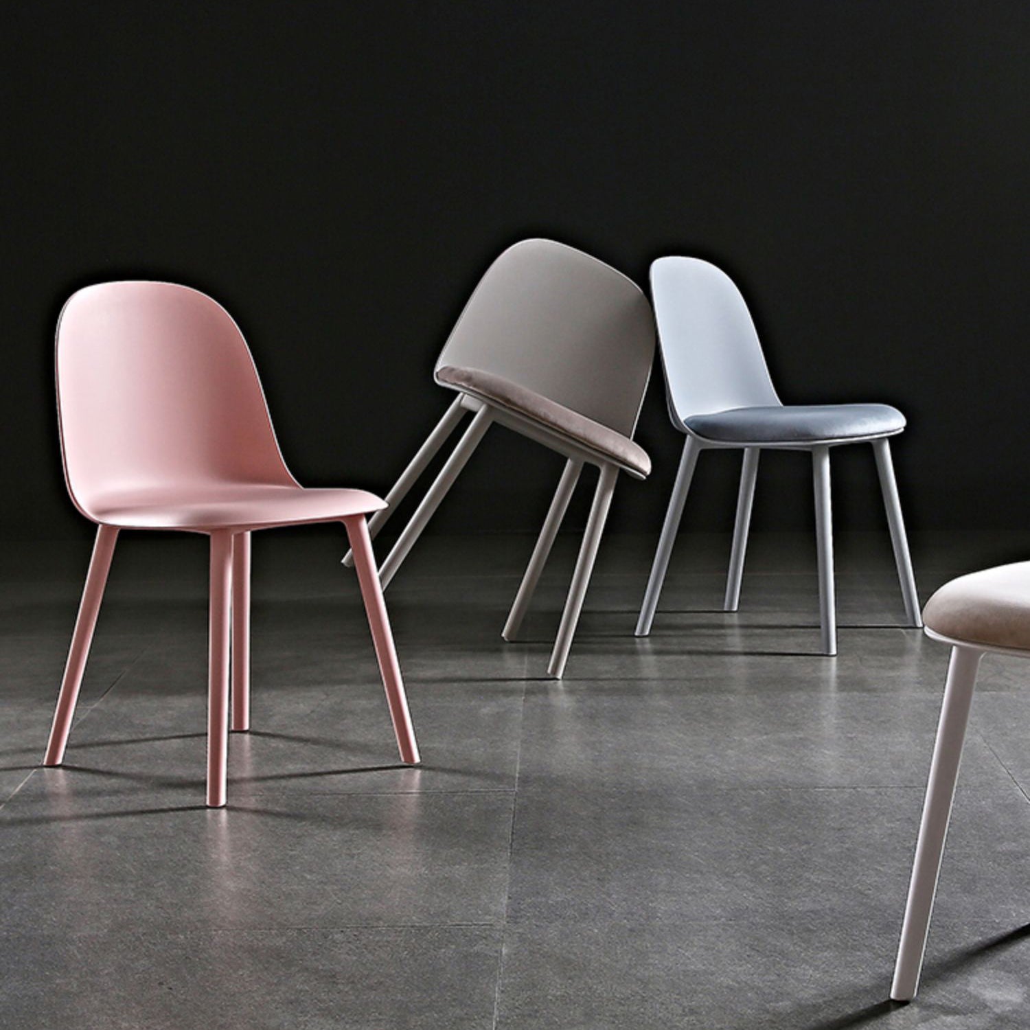 Scandinavian Plastic Kitchen Dining Room Chair Solid Back Side Chair Clearhalo 'Dining Chairs' 'Dining Tables & Seating' 'dining_chair' 'furn' 'furn_dining_chair' 'Furniture' 'furniture_dining_chair' 'Kitchen & Dining Furniture' 4770735