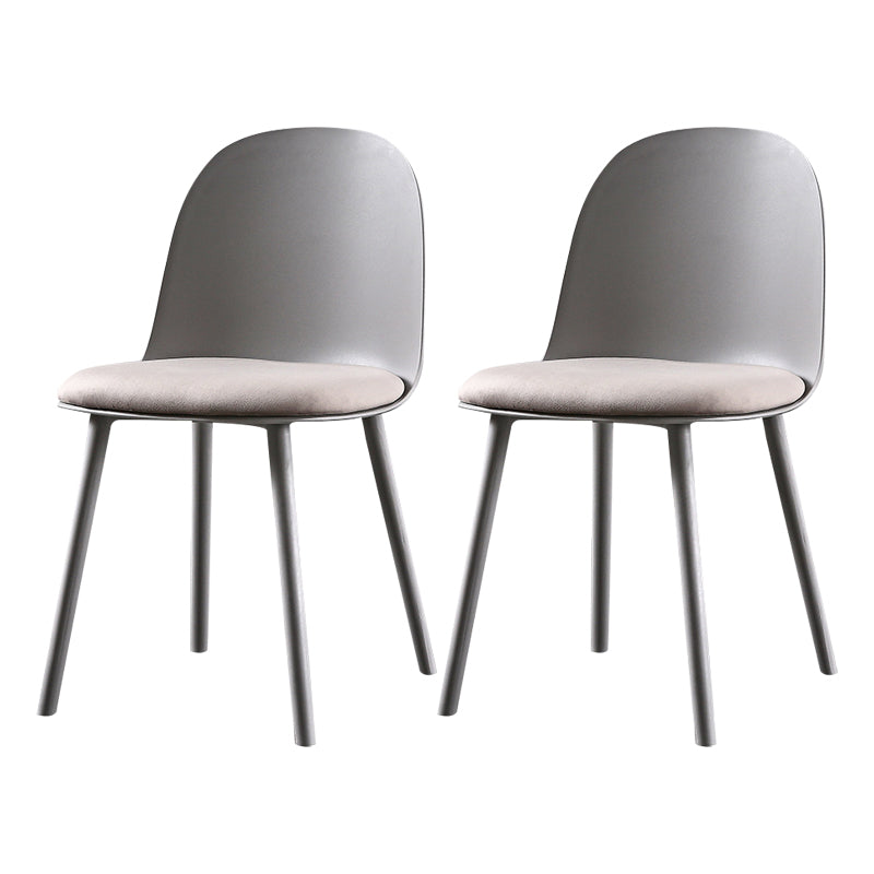 Scandinavian Plastic Kitchen Dining Room Chair Solid Back Side Chair Light Gray 2 Piece Set Clearhalo 'Dining Chairs' 'Dining Tables & Seating' 'dining_chair' 'furn' 'furn_dining_chair' 'Furniture' 'furniture_dining_chair' 'Kitchen & Dining Furniture' 4770736