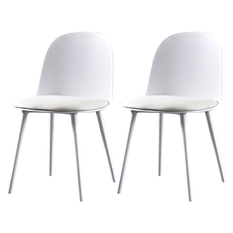Scandinavian Plastic Kitchen Dining Room Chair Solid Back Side Chair White 2 Piece Set Clearhalo 'Dining Chairs' 'Dining Tables & Seating' 'dining_chair' 'furn' 'furn_dining_chair' 'Furniture' 'furniture_dining_chair' 'Kitchen & Dining Furniture' 4770742