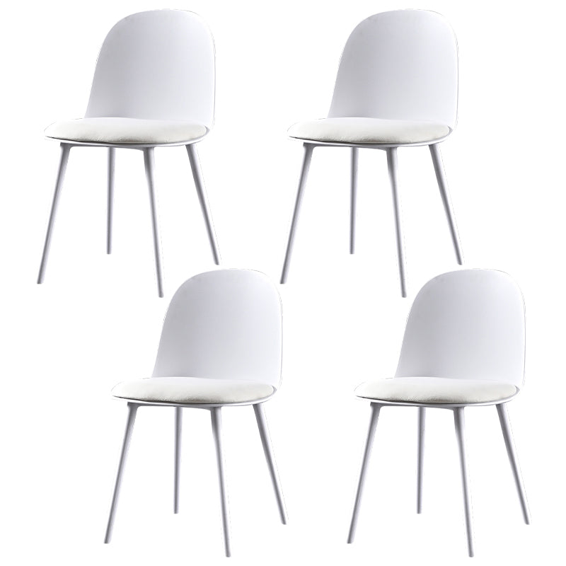 Scandinavian Plastic Kitchen Dining Room Chair Solid Back Side Chair White 4 Piece Set Clearhalo 'Dining Chairs' 'Dining Tables & Seating' 'dining_chair' 'furn' 'furn_dining_chair' 'Furniture' 'furniture_dining_chair' 'Kitchen & Dining Furniture' 4770745