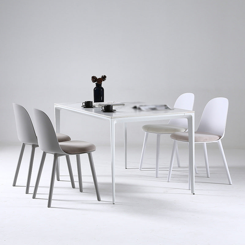 Scandinavian Plastic Kitchen Dining Room Chair Solid Back Side Chair Clearhalo 'Dining Chairs' 'Dining Tables & Seating' 'dining_chair' 'furn' 'furn_dining_chair' 'Furniture' 'furniture_dining_chair' 'Kitchen & Dining Furniture' 4770752
