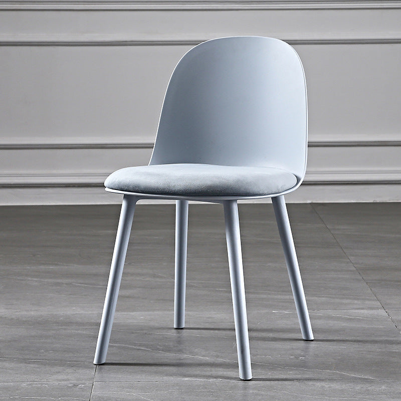 Scandinavian Plastic Kitchen Dining Room Chair Solid Back Side Chair Blue 1 Piece Clearhalo 'Dining Chairs' 'Dining Tables & Seating' 'dining_chair' 'furn' 'furn_dining_chair' 'Furniture' 'furniture_dining_chair' 'Kitchen & Dining Furniture' 4770756