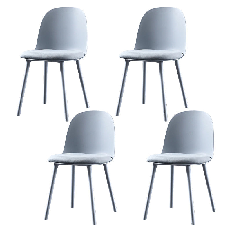 Scandinavian Plastic Kitchen Dining Room Chair Solid Back Side Chair Blue 4 Piece Set Clearhalo 'Dining Chairs' 'Dining Tables & Seating' 'dining_chair' 'furn' 'furn_dining_chair' 'Furniture' 'furniture_dining_chair' 'Kitchen & Dining Furniture' 4770758