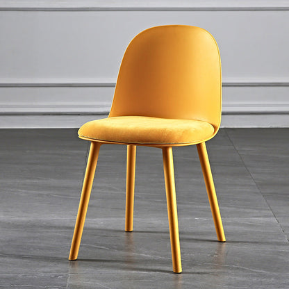 Scandinavian Plastic Kitchen Dining Room Chair Solid Back Side Chair Orange Yellow 1 Piece Clearhalo 'Dining Chairs' 'Dining Tables & Seating' 'dining_chair' 'furn' 'furn_dining_chair' 'Furniture' 'furniture_dining_chair' 'Kitchen & Dining Furniture' 4770762