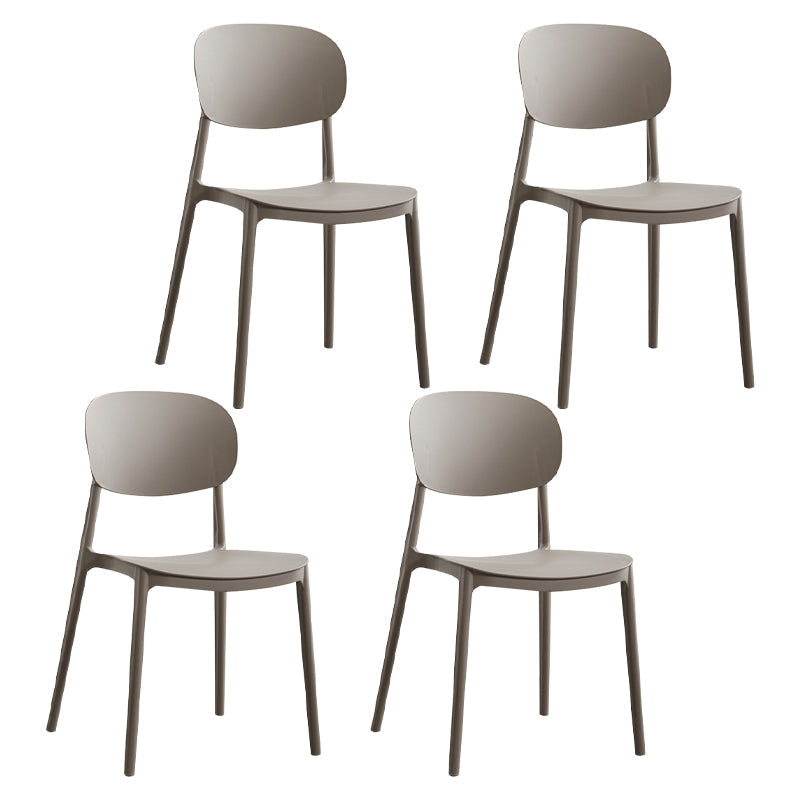 Contemporary Plastic Kitchen Dining Room Chair Open Back Side Chair Grey 4 Piece Set Clearhalo 'Dining Chairs' 'Dining Tables & Seating' 'dining_chair' 'furn' 'furn_dining_chair' 'Furniture' 'furniture_dining_chair' 'Kitchen & Dining Furniture' 4770771