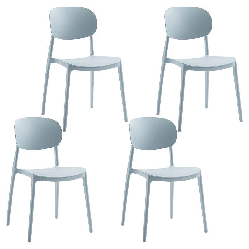 Contemporary Plastic Kitchen Dining Room Chair Open Back Side Chair Light Gray 4 Piece Set Clearhalo 'Dining Chairs' 'Dining Tables & Seating' 'dining_chair' 'furn' 'furn_dining_chair' 'Furniture' 'furniture_dining_chair' 'Kitchen & Dining Furniture' 4770773