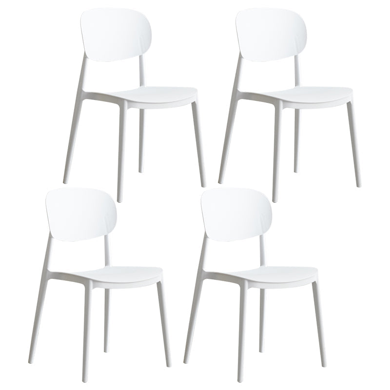 Contemporary Plastic Kitchen Dining Room Chair Open Back Side Chair White 4 Piece Set Clearhalo 'Dining Chairs' 'Dining Tables & Seating' 'dining_chair' 'furn' 'furn_dining_chair' 'Furniture' 'furniture_dining_chair' 'Kitchen & Dining Furniture' 4770775