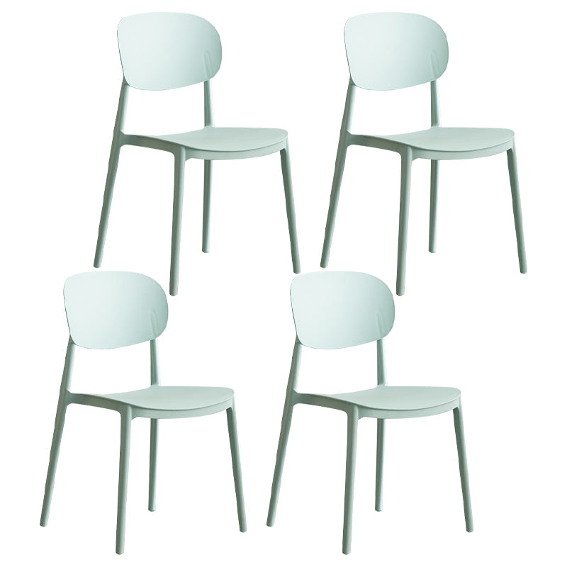 Contemporary Plastic Kitchen Dining Room Chair Open Back Side Chair Olive Green 4 Piece Set Clearhalo 'Dining Chairs' 'Dining Tables & Seating' 'dining_chair' 'furn' 'furn_dining_chair' 'Furniture' 'furniture_dining_chair' 'Kitchen & Dining Furniture' 4770787