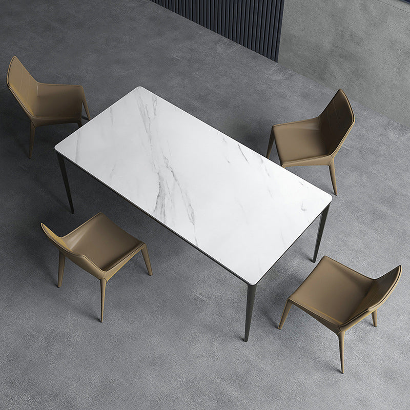 Modern Leather Indoor-Outdoor Armless Chair Solid Back Side Chair Clearhalo 'Dining Chairs' 'Dining Tables & Seating' 'dining_chair' 'furn' 'furn_dining_chair' 'Furniture' 'furniture_dining_chair' 'Kitchen & Dining Furniture' 4770797