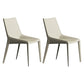 Modern Leather Indoor-Outdoor Armless Chair Solid Back Side Chair Off-White 2 Piece Set Clearhalo 'Dining Chairs' 'Dining Tables & Seating' 'dining_chair' 'furn' 'furn_dining_chair' 'Furniture' 'furniture_dining_chair' 'Kitchen & Dining Furniture' 4770800
