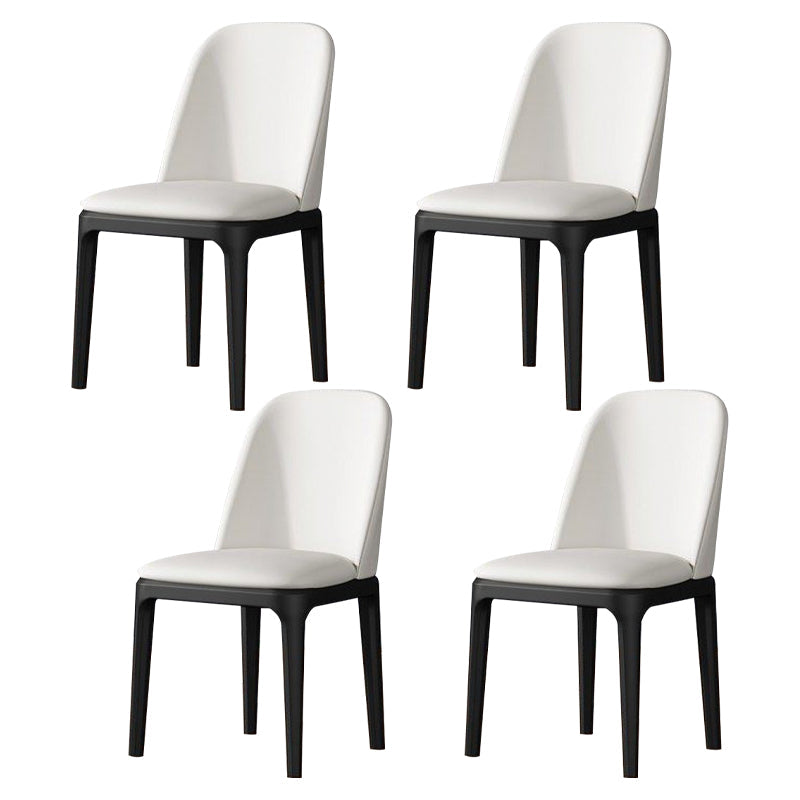 Modern Metal Indoor-Outdoor Side Chair Matte Finish Solid Back Chair White 4 Piece Set Clearhalo 'Dining Chairs' 'Dining Tables & Seating' 'dining_chair' 'furn' 'furn_dining_chair' 'Furniture' 'furniture_dining_chair' 'Kitchen & Dining Furniture' 4770812