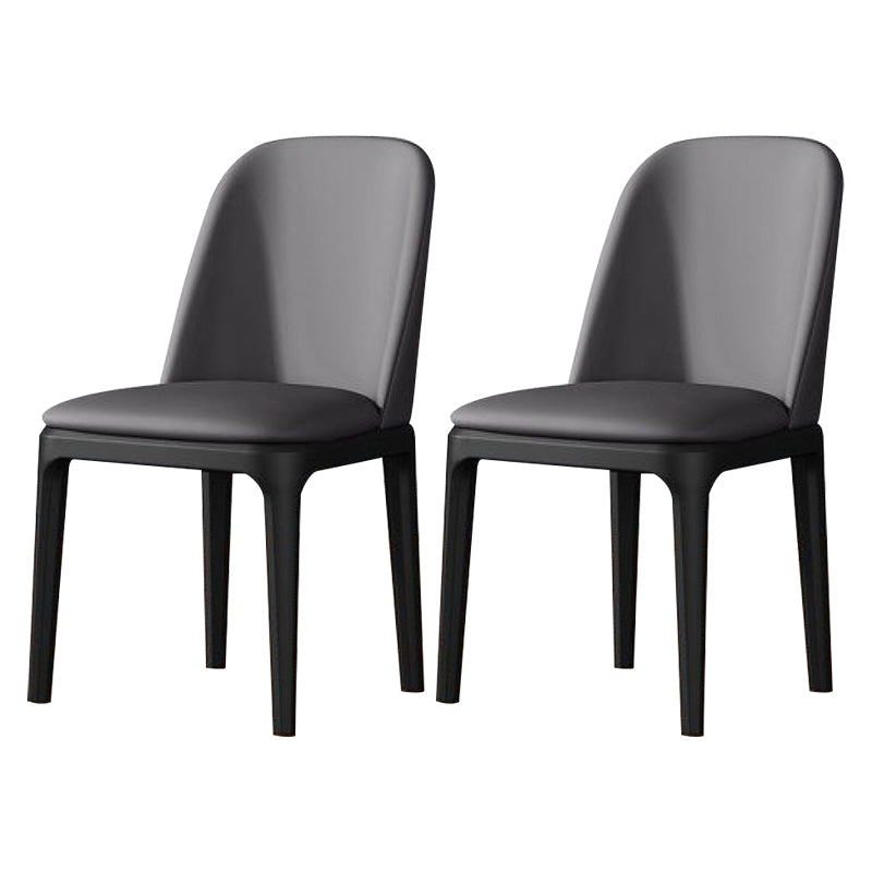 Modern Metal Indoor-Outdoor Side Chair Matte Finish Solid Back Chair Dark Gray-Black 2 Piece Set Clearhalo 'Dining Chairs' 'Dining Tables & Seating' 'dining_chair' 'furn' 'furn_dining_chair' 'Furniture' 'furniture_dining_chair' 'Kitchen & Dining Furniture' 4770827