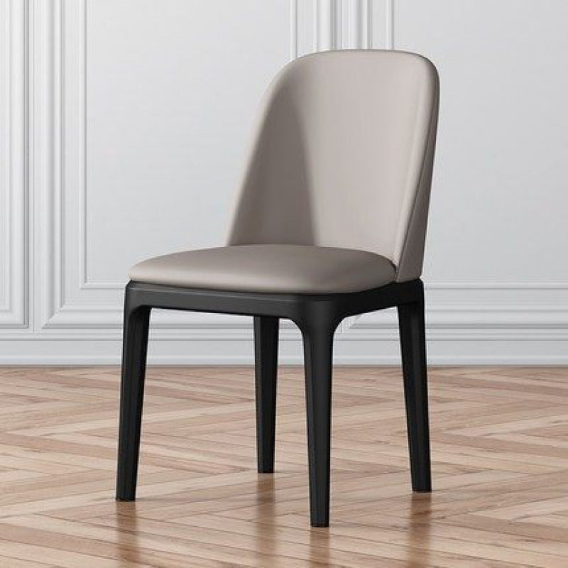 Modern Metal Indoor-Outdoor Side Chair Matte Finish Solid Back Chair Light Gray-Black 1 Piece Clearhalo 'Dining Chairs' 'Dining Tables & Seating' 'dining_chair' 'furn' 'furn_dining_chair' 'Furniture' 'furniture_dining_chair' 'Kitchen & Dining Furniture' 4770831