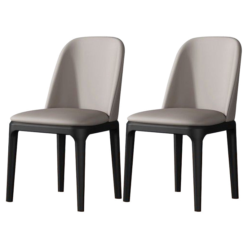 Modern Metal Indoor-Outdoor Side Chair Matte Finish Solid Back Chair Light Gray-Black 2 Piece Set Clearhalo 'Dining Chairs' 'Dining Tables & Seating' 'dining_chair' 'furn' 'furn_dining_chair' 'Furniture' 'furniture_dining_chair' 'Kitchen & Dining Furniture' 4770832