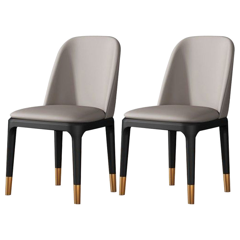 Modern Metal Indoor-Outdoor Side Chair Matte Finish Solid Back Chair Light Grey-Yellow 2 Piece Set Clearhalo 'Dining Chairs' 'Dining Tables & Seating' 'dining_chair' 'furn' 'furn_dining_chair' 'Furniture' 'furniture_dining_chair' 'Kitchen & Dining Furniture' 4770835