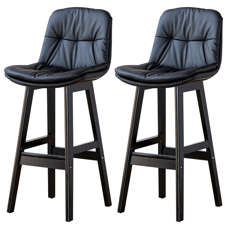 Modern Wood Kitchen Dining Room Armless Stool Low Back Bar Stool Black Black 2 Piece Set Clearhalo 'Bar Furniture' 'Bar Stools' 'bar_stools' 'furn' 'furn_bar_stools' 'Furniture' 'furniture_bar_stools' 'Kitchen & Dining Furniture' 4770841