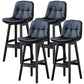 Modern Wood Kitchen Dining Room Armless Stool Low Back Bar Stool Black Black 4 Piece Set Clearhalo 'Bar Furniture' 'Bar Stools' 'bar_stools' 'furn' 'furn_bar_stools' 'Furniture' 'furniture_bar_stools' 'Kitchen & Dining Furniture' 4770843
