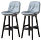 Modern Wood Kitchen Dining Room Armless Stool Low Back Bar Stool Light Gray Black 2 Piece Set Clearhalo 'Bar Furniture' 'Bar Stools' 'bar_stools' 'furn' 'furn_bar_stools' 'Furniture' 'furniture_bar_stools' 'Kitchen & Dining Furniture' 4770853