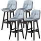 Modern Wood Kitchen Dining Room Armless Stool Low Back Bar Stool Light Gray Black 4 Piece Set Clearhalo 'Bar Furniture' 'Bar Stools' 'bar_stools' 'furn' 'furn_bar_stools' 'Furniture' 'furniture_bar_stools' 'Kitchen & Dining Furniture' 4770855