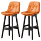 Modern Wood Kitchen Dining Room Armless Stool Low Back Bar Stool Orange Black 2 Piece Set Clearhalo 'Bar Furniture' 'Bar Stools' 'bar_stools' 'furn' 'furn_bar_stools' 'Furniture' 'furniture_bar_stools' 'Kitchen & Dining Furniture' 4770859