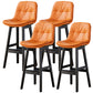 Modern Wood Kitchen Dining Room Armless Stool Low Back Bar Stool Orange Black 4 Piece Set Clearhalo 'Bar Furniture' 'Bar Stools' 'bar_stools' 'furn' 'furn_bar_stools' 'Furniture' 'furniture_bar_stools' 'Kitchen & Dining Furniture' 4770860