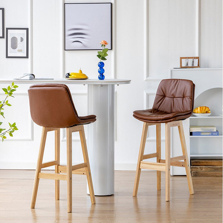 Modern Wood Kitchen Dining Room Armless Stool Low Back Bar Stool Clearhalo 'Bar Furniture' 'Bar Stools' 'bar_stools' 'furn' 'furn_bar_stools' 'Furniture' 'furniture_bar_stools' 'Kitchen & Dining Furniture' 4770861