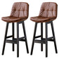 Modern Wood Kitchen Dining Room Armless Stool Low Back Bar Stool Brown Black 2 Piece Set Clearhalo 'Bar Furniture' 'Bar Stools' 'bar_stools' 'furn' 'furn_bar_stools' 'Furniture' 'furniture_bar_stools' 'Kitchen & Dining Furniture' 4770864